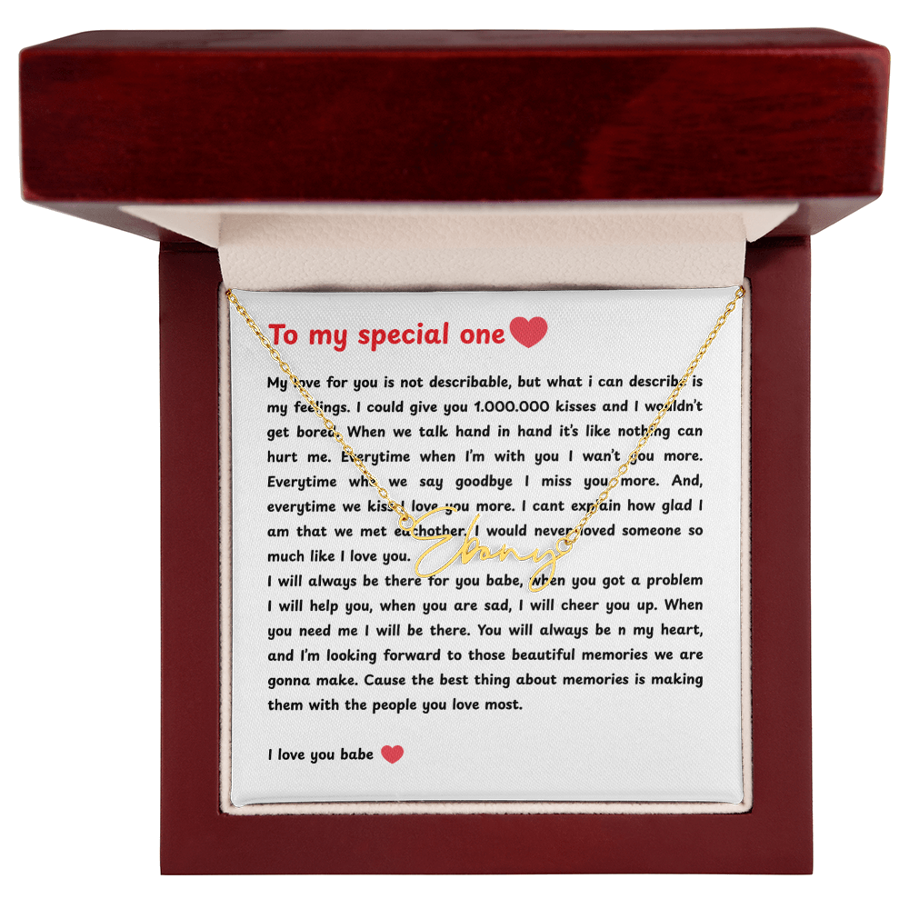 Personalized To My Special One Signature Name Necklace