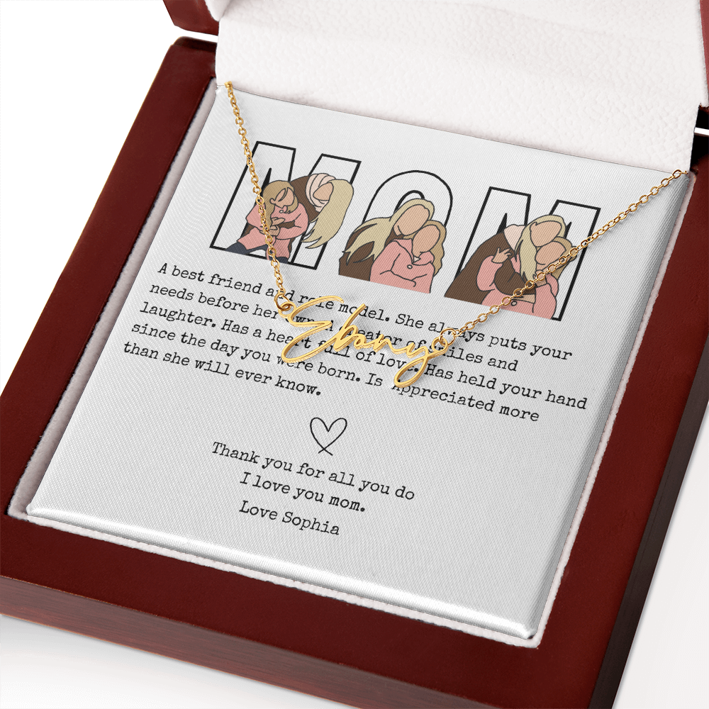 Personalized Mom Signature Name Necklace