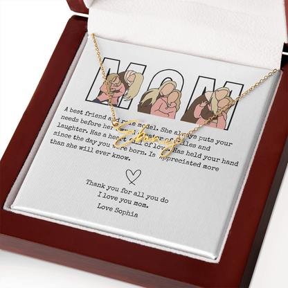 Personalized Mom Signature Name Necklace