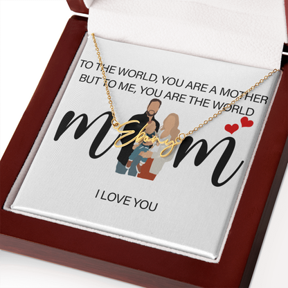 Personalized Mom I Love You Signature Name Necklace