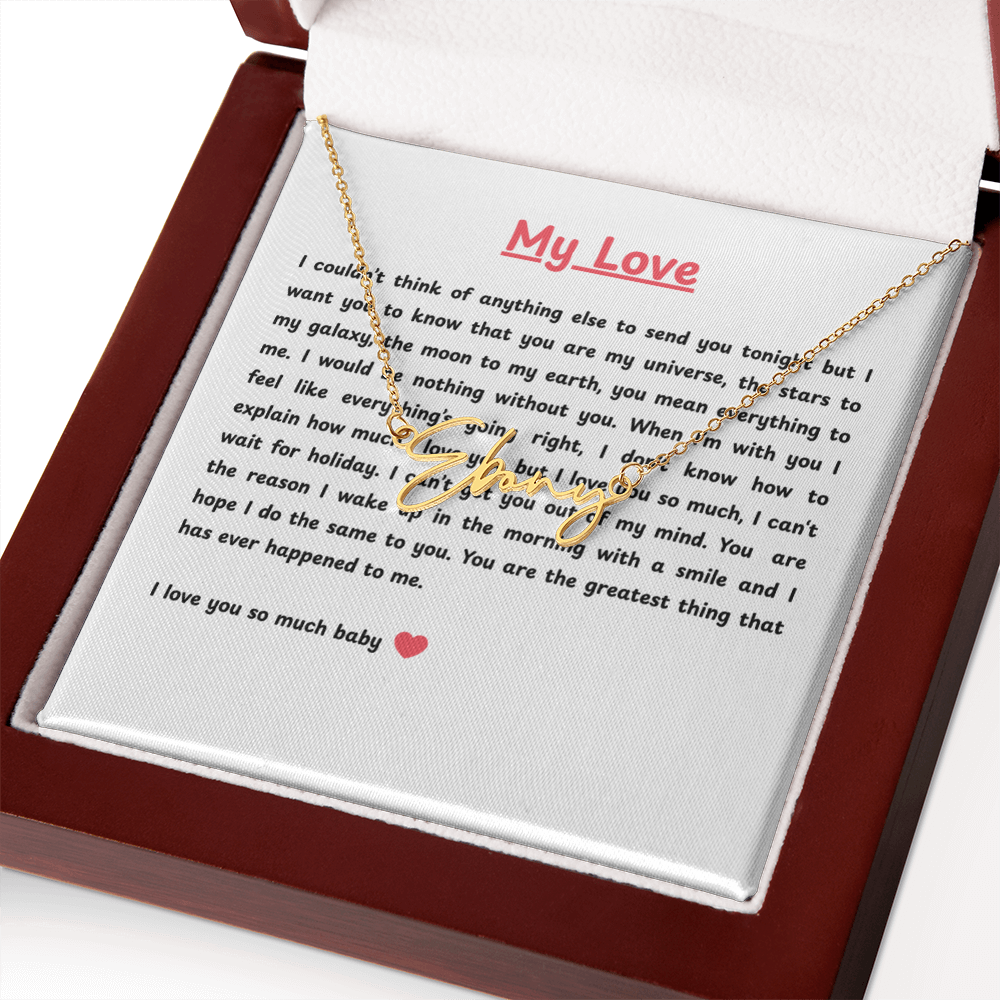 Personalized My Love Signature Name Necklace