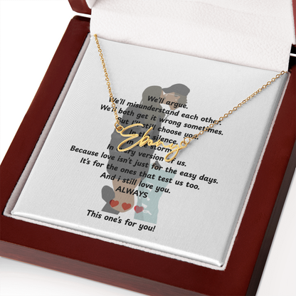 Personalized This One's For You Signature Name Necklace