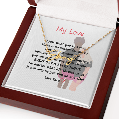 Personalized My Love Signature Name Necklace