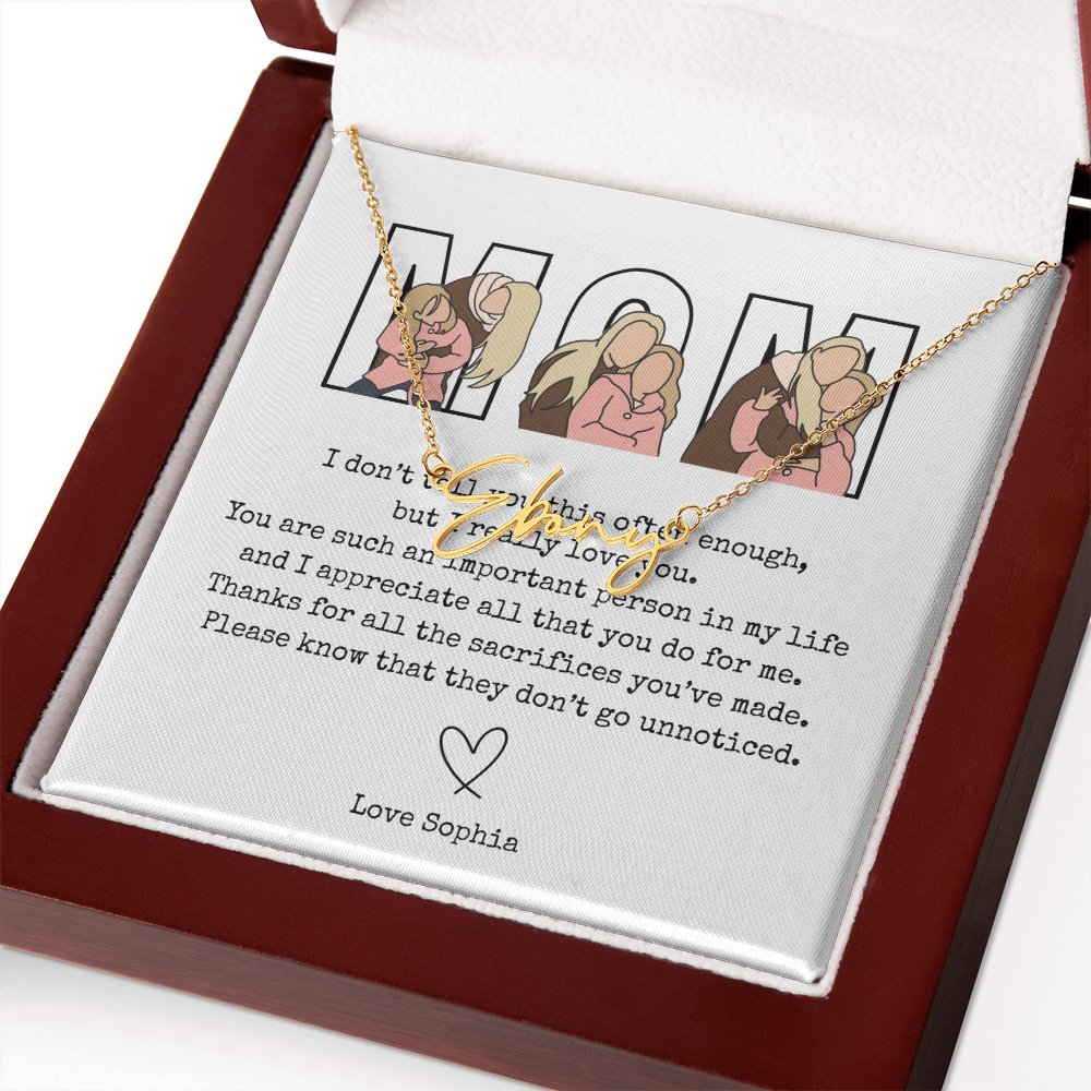 Personalized Mom Signature Name Necklace