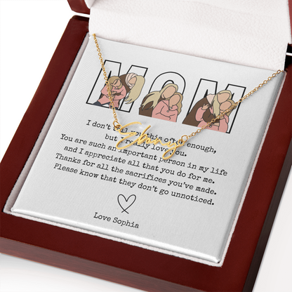 Personalized Mom Signature Name Necklace