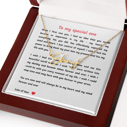 Personalized To My Special One Signature Name Necklace