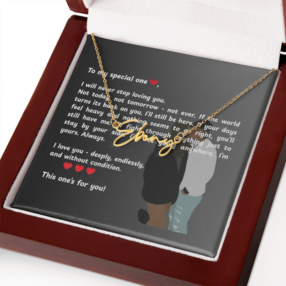 Personalized To My Special One Signature Name Necklace