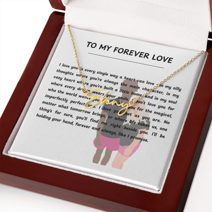 Personalized To My Forever Love Signature Name Necklace