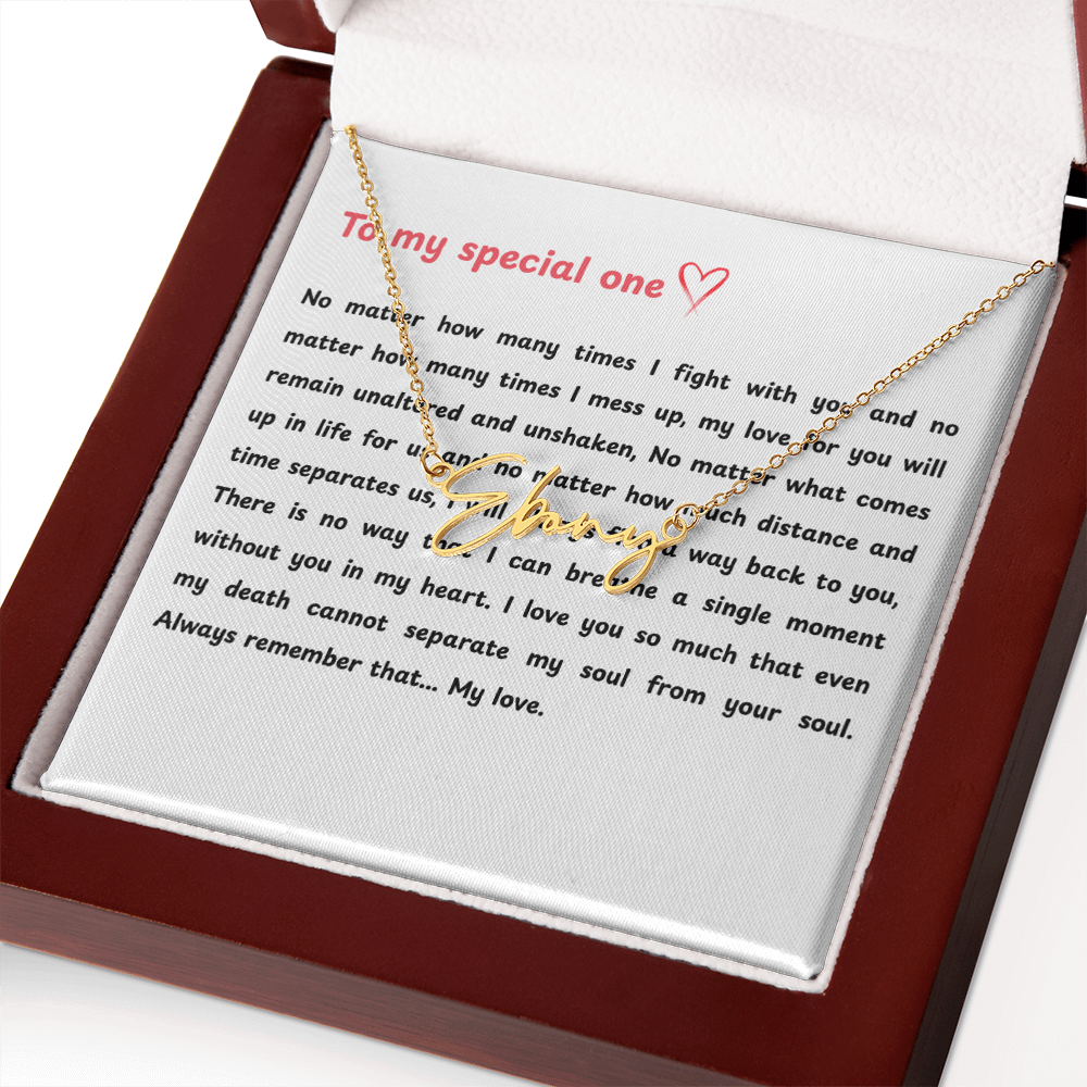 Personalized To My Special One Signature Name Necklace