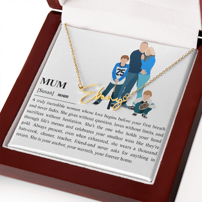 Personalized Mum Signature Name Necklace