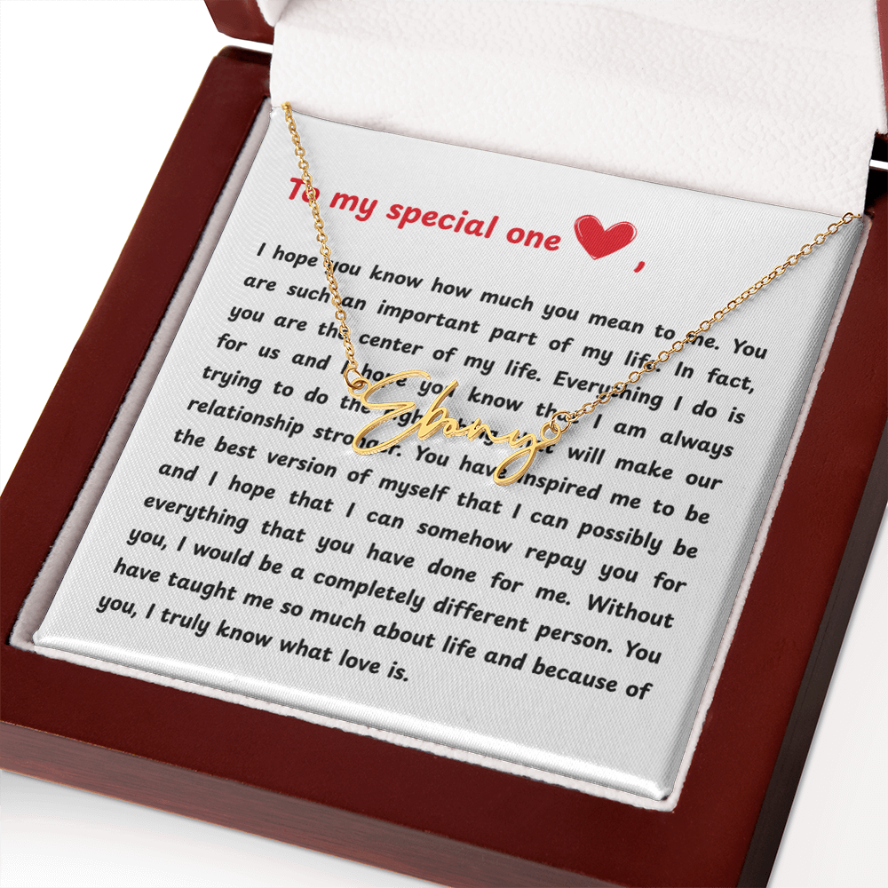 Personalized To My Special One Signature Name Necklace