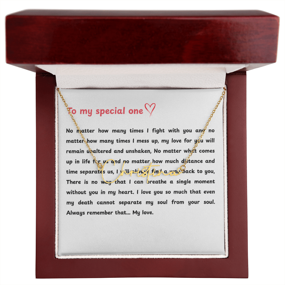 Personalized To My Special One Signature Name Necklace