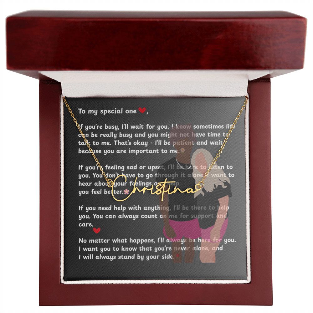 Personalized To My Special One Signature Name Necklace