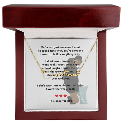 Personalized This One's For You Signature Name Necklace