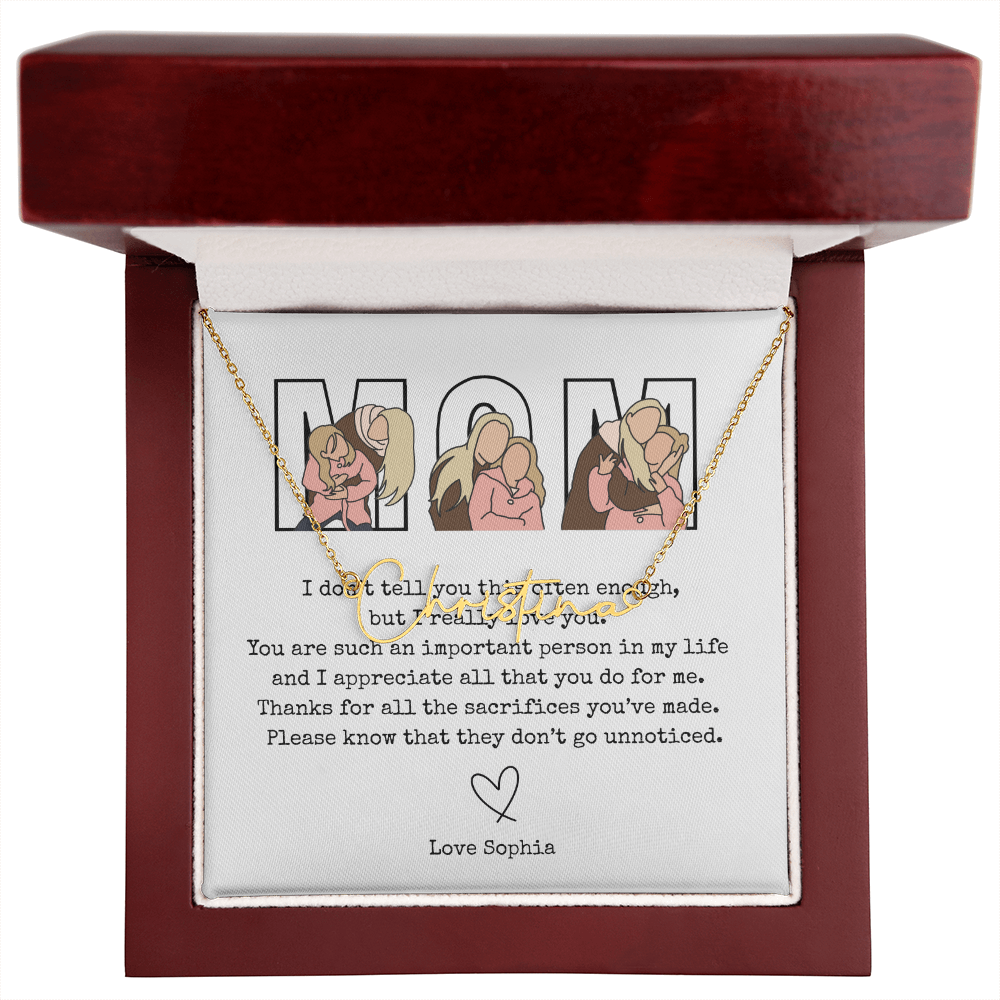 Personalized Mom Signature Name Necklace