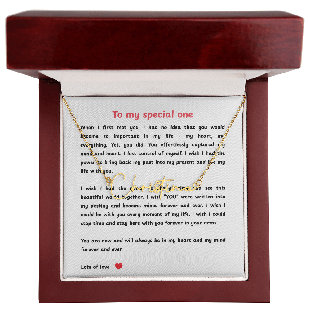 Personalized To My Special One Signature Name Necklace
