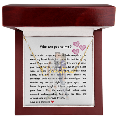 Personalized Who Are You To Me Signature Name Necklace