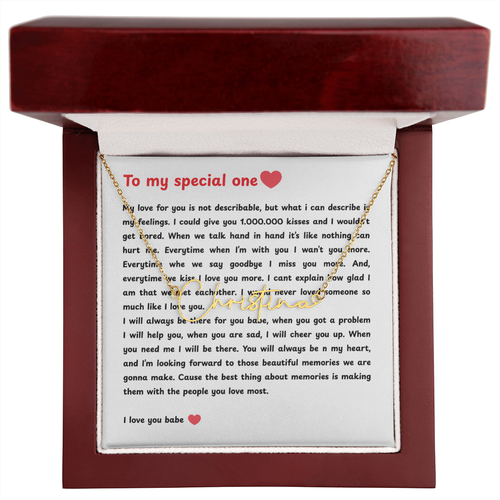 Personalized To My Special One Signature Name Necklace
