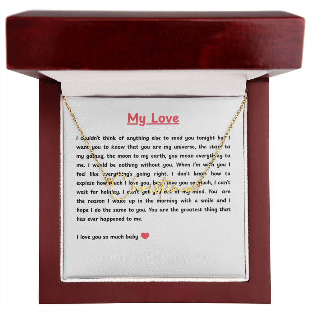 Personalized My Love Signature Name Necklace