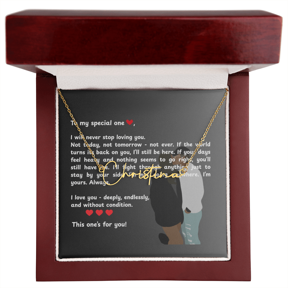 Personalized To My Special One Signature Name Necklace