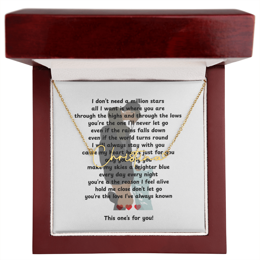 Personalized This One's For You Signature Name Necklace