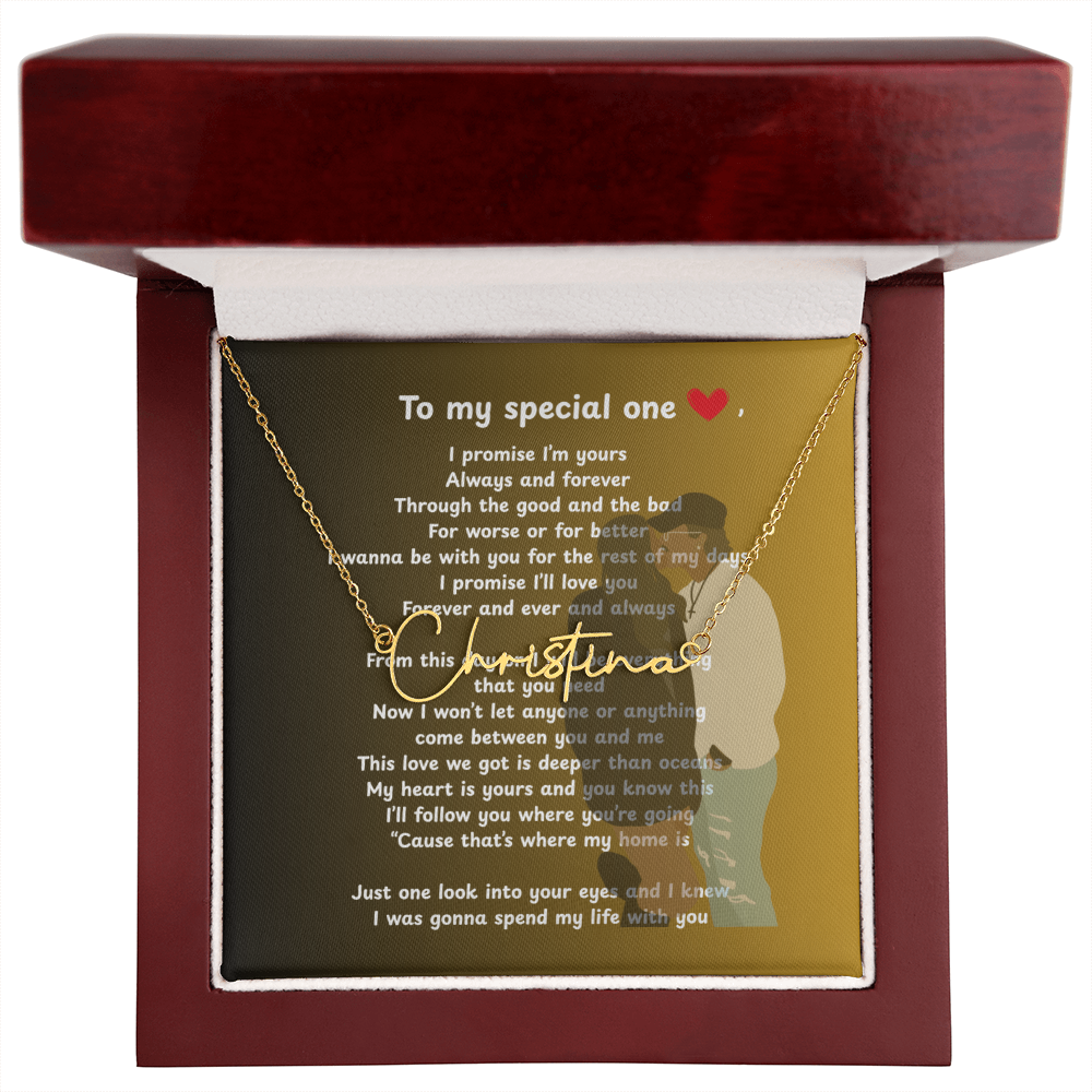 Personalized To My Special One Signature Name Necklace