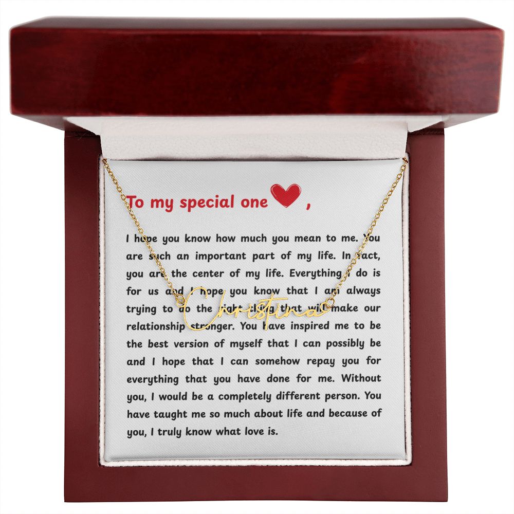 Personalized To My Special One Signature Name Necklace