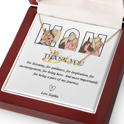 Personalized Mom Signature Name Necklace