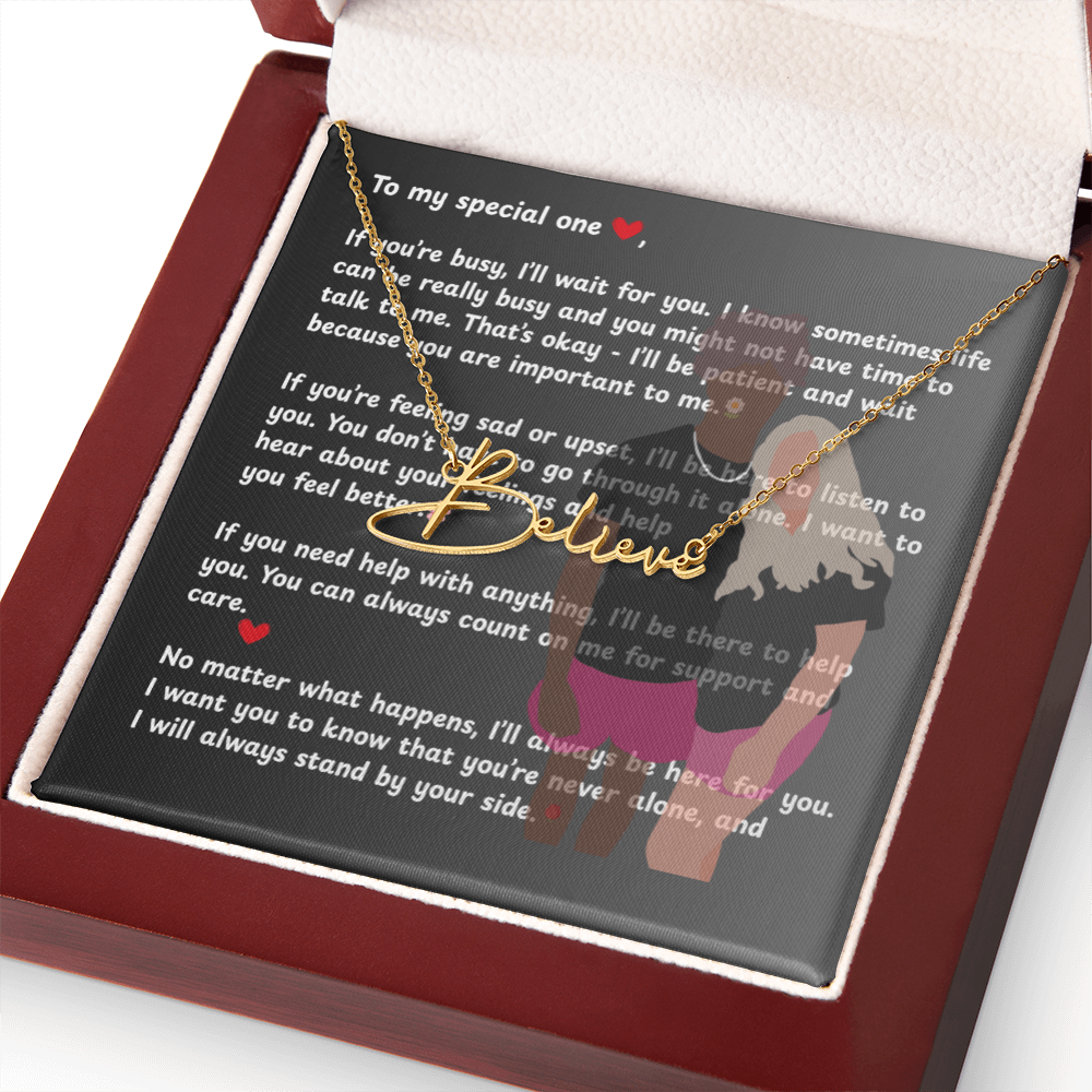 Personalized To My Special One Signature Name Necklace