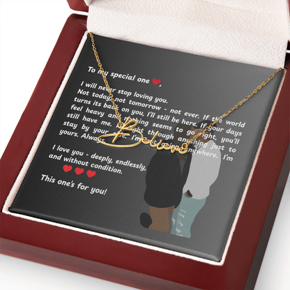Personalized To My Special One Signature Name Necklace