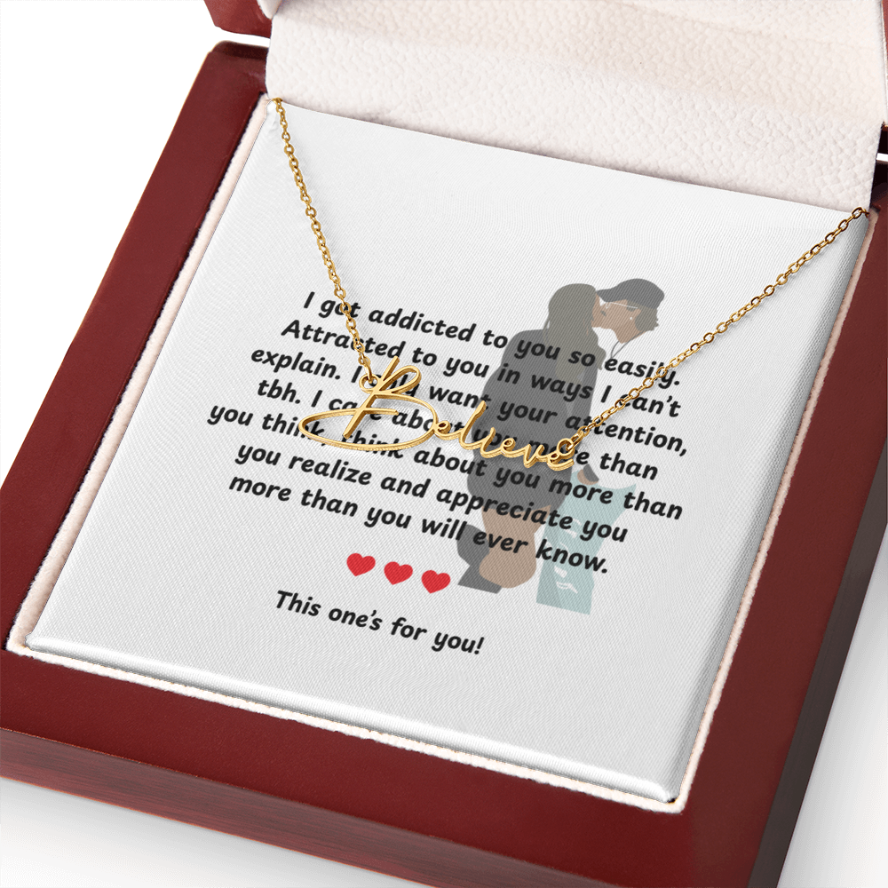 Personalized This One's For You Signature Name Necklace