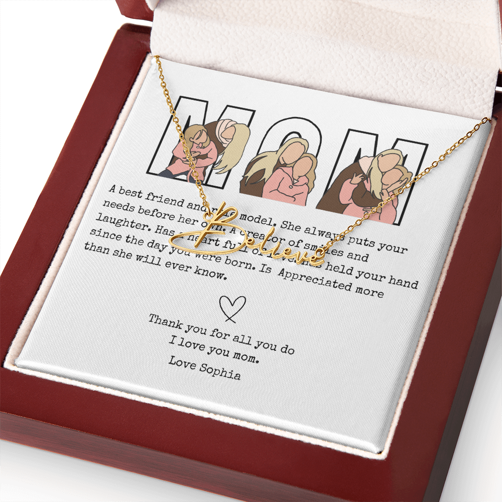 Personalized Mom Signature Name Necklace