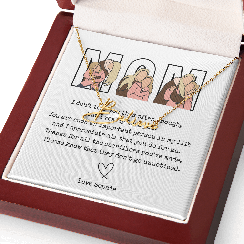 Personalized Mom Signature Name Necklace
