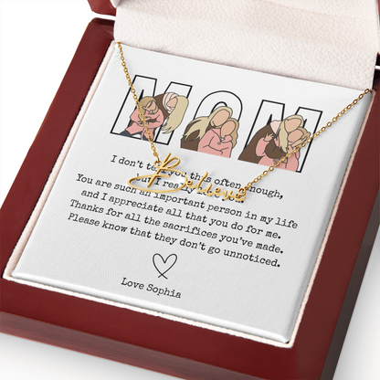 Personalized Mom Signature Name Necklace