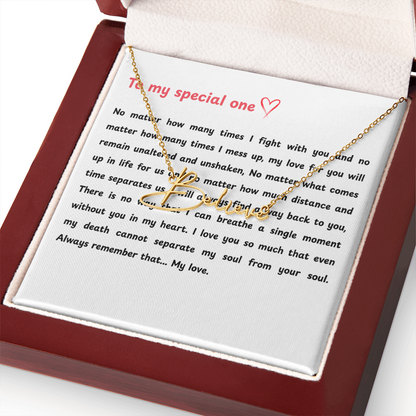 Personalized To My Special One Signature Name Necklace