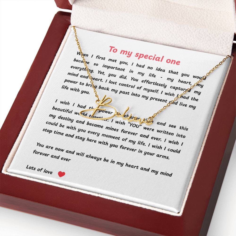 Personalized To My Special One Signature Name Necklace