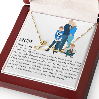 Personalized Mum Signature Name Necklace