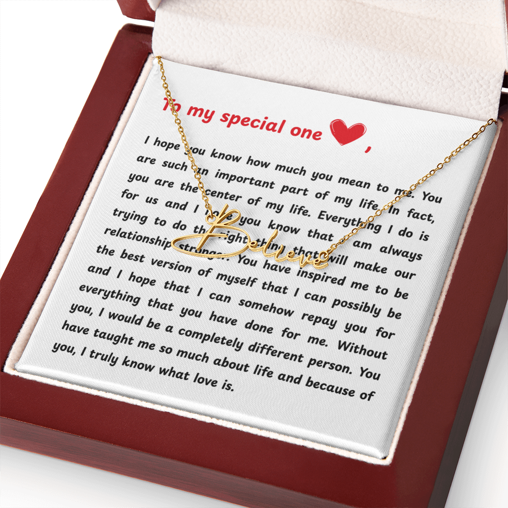 Personalized To My Special One Signature Name Necklace