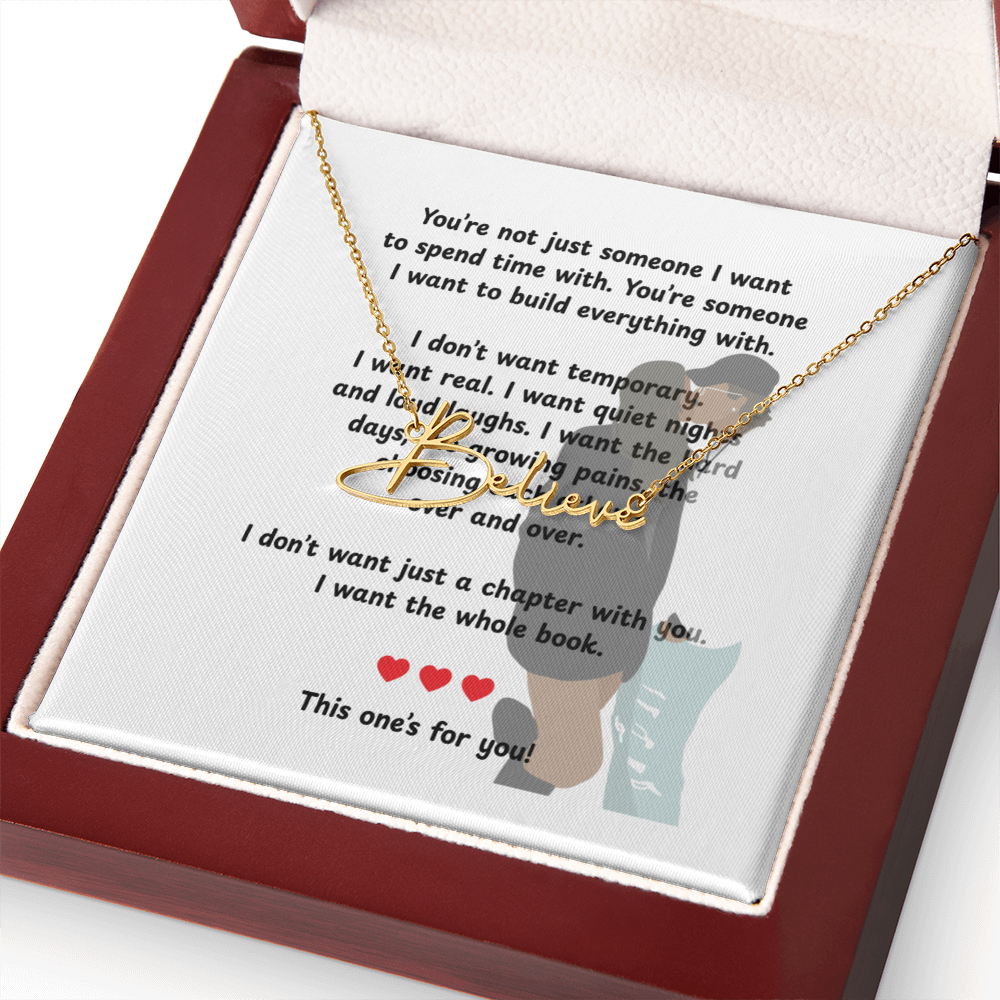 Personalized This One's For You Signature Name Necklace