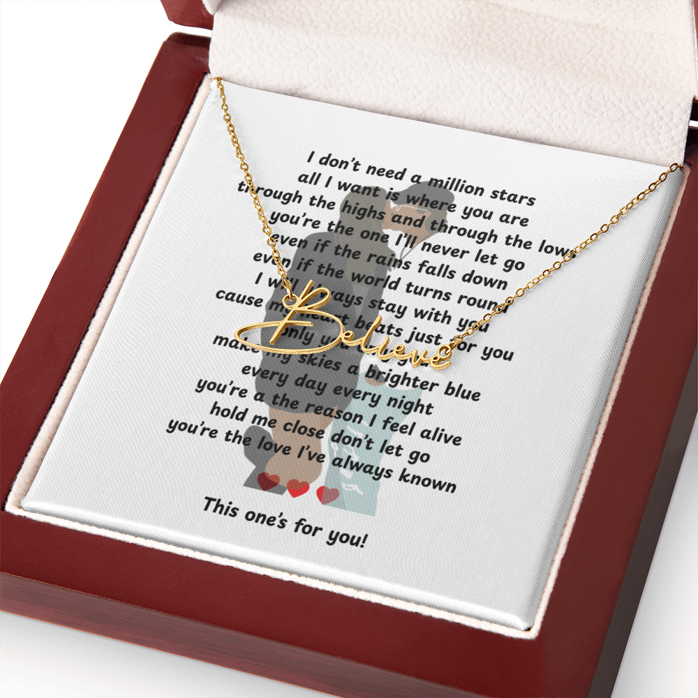 Personalized This One's For You Signature Name Necklace
