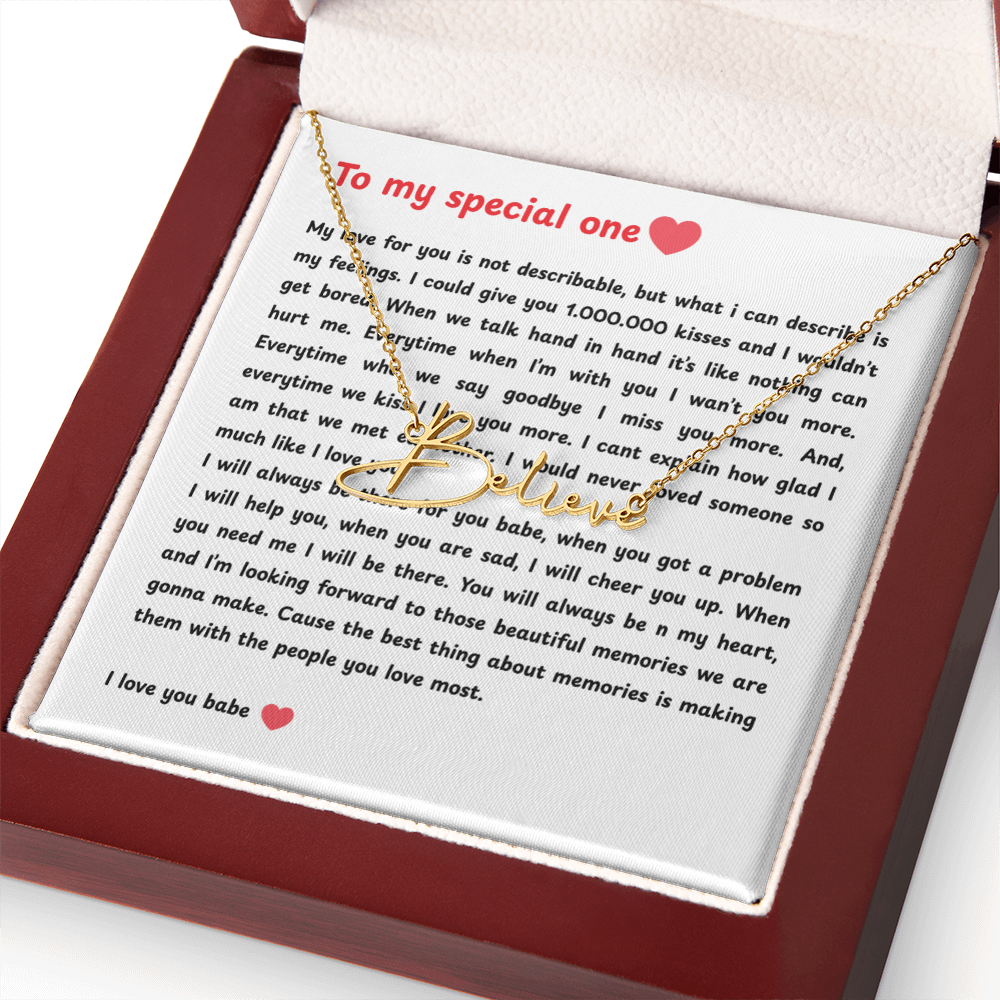 Personalized To My Special One Signature Name Necklace