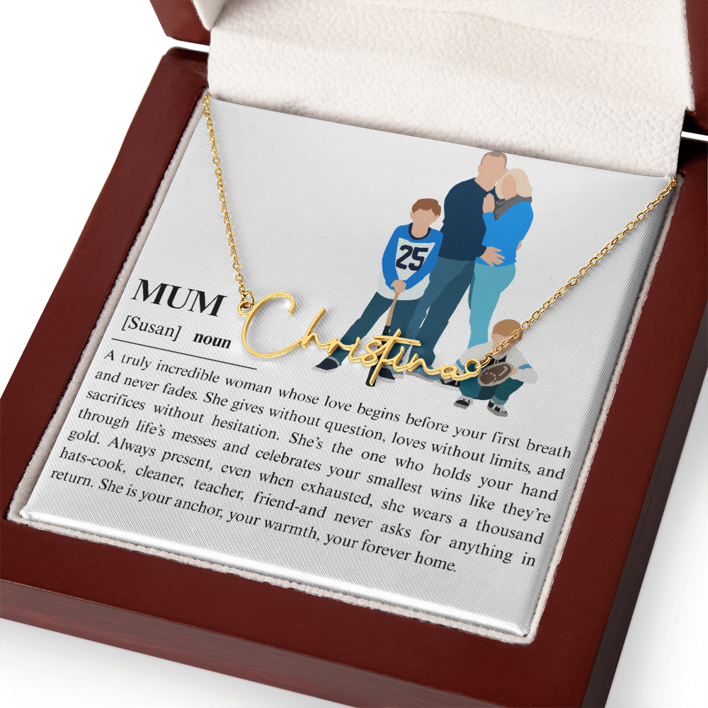 Personalized Mum Signature Name Necklace