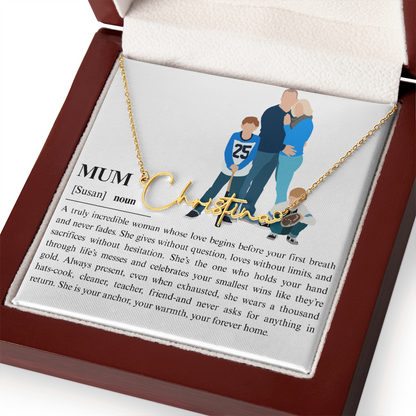 Personalized Mum Signature Name Necklace