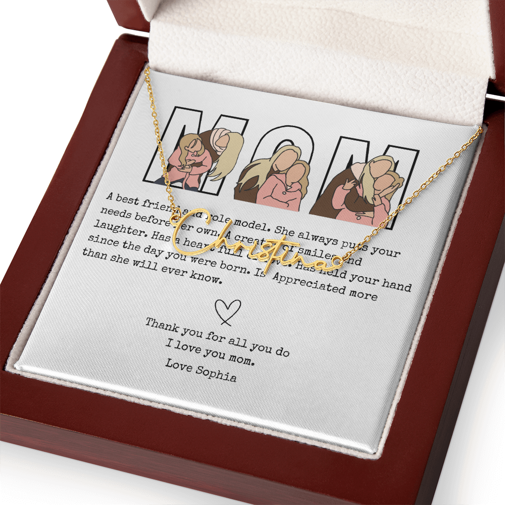 Personalized Mom Signature Name Necklace