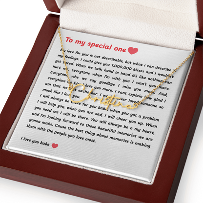 Personalized To My Special One Signature Name Necklace