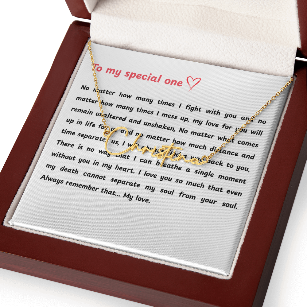 Personalized To My Special One Signature Name Necklace