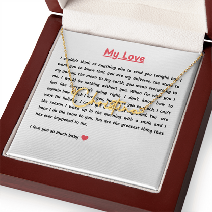 Personalized My Love Signature Name Necklace
