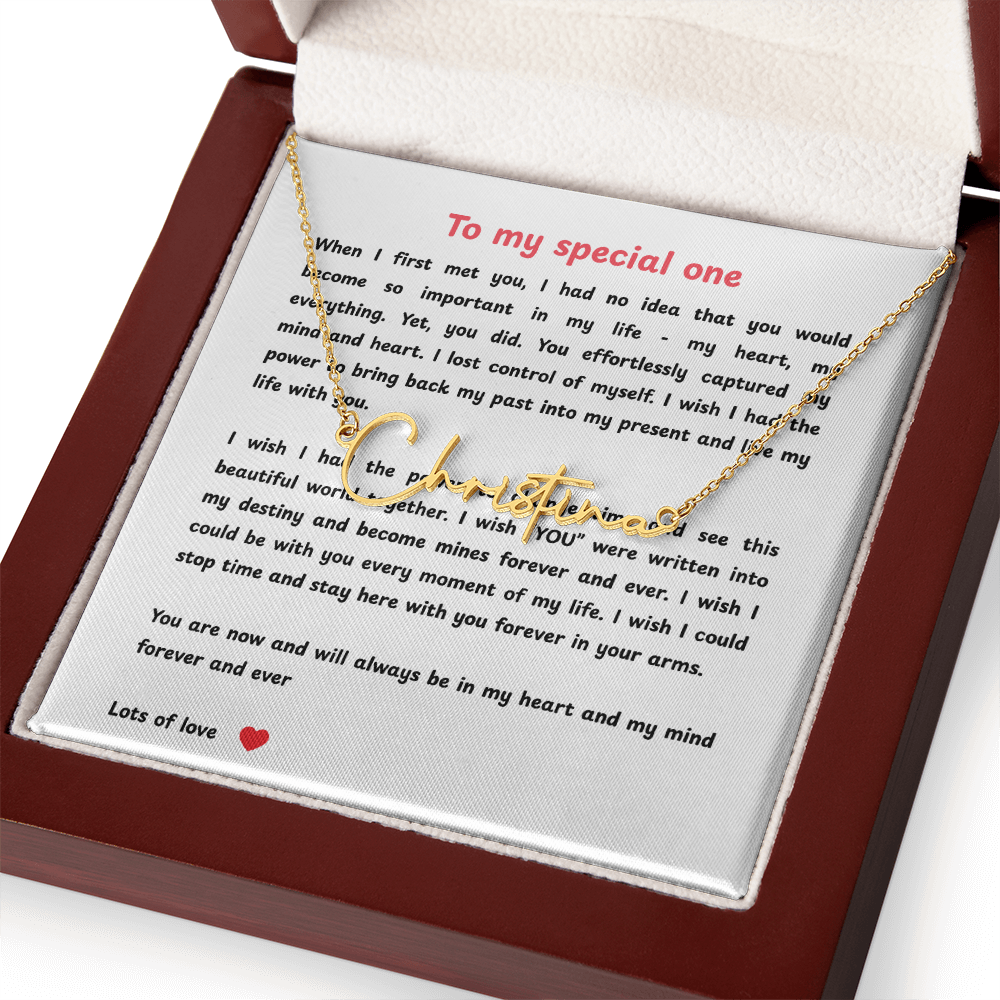 Personalized To My Special One Signature Name Necklace