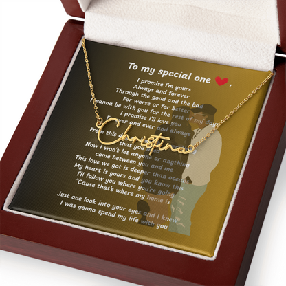 Personalized To My Special One Signature Name Necklace