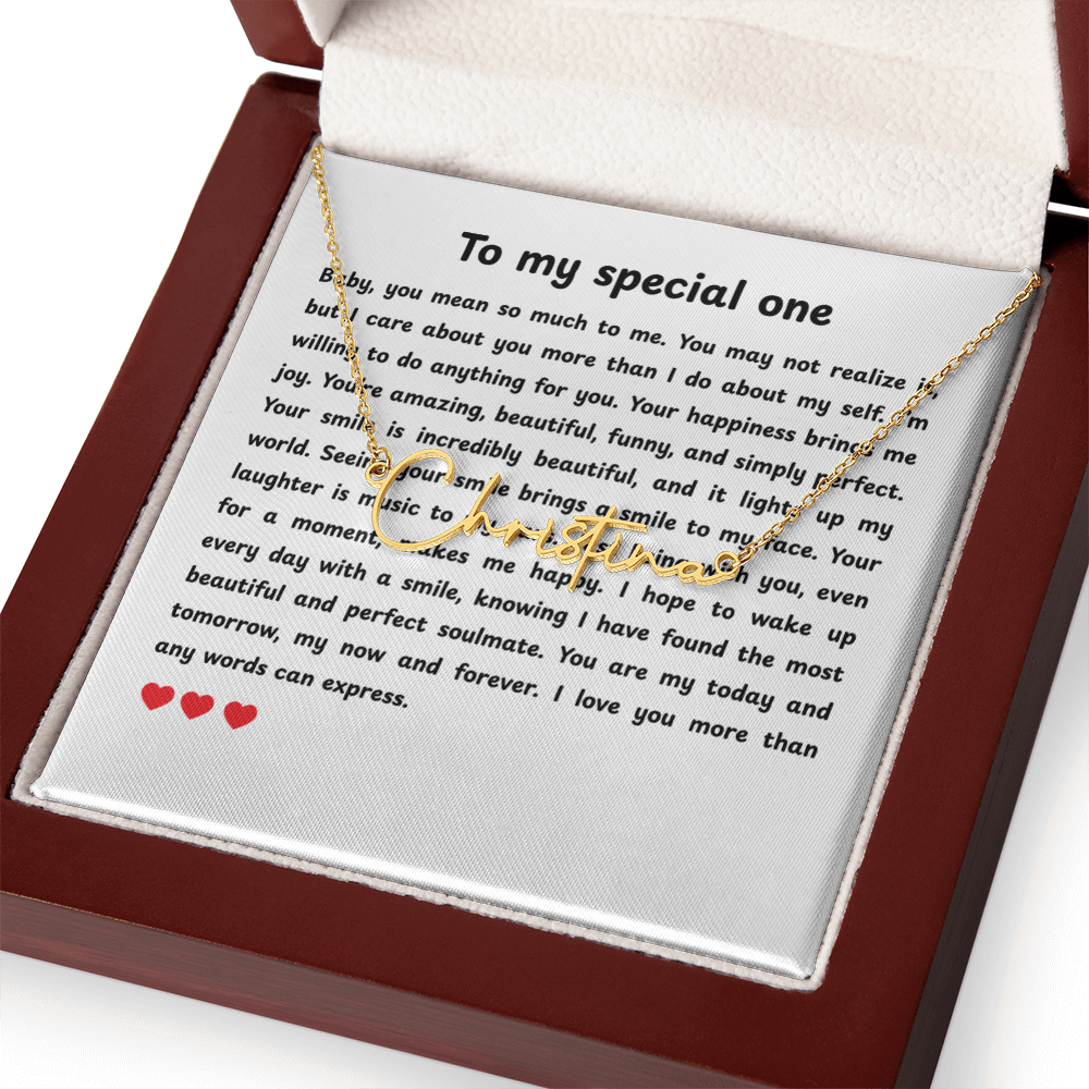 Personalized To My Special One Signature Name Necklace